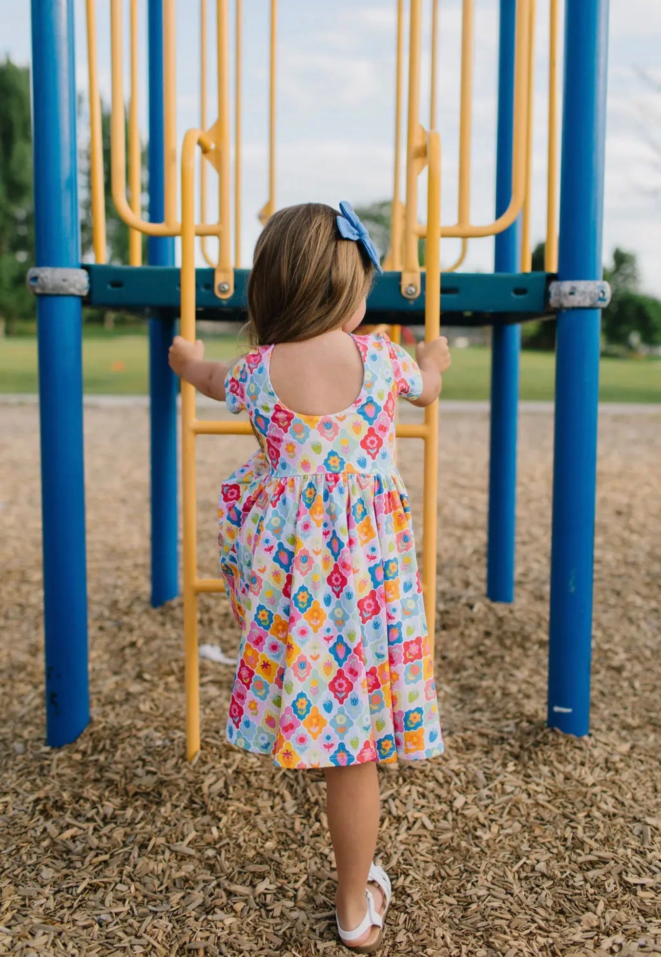Classic Twirl Dress in Sunshine Tile