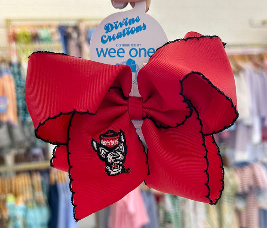 King GD Embroidered Moonstitch Bow-NC STATE