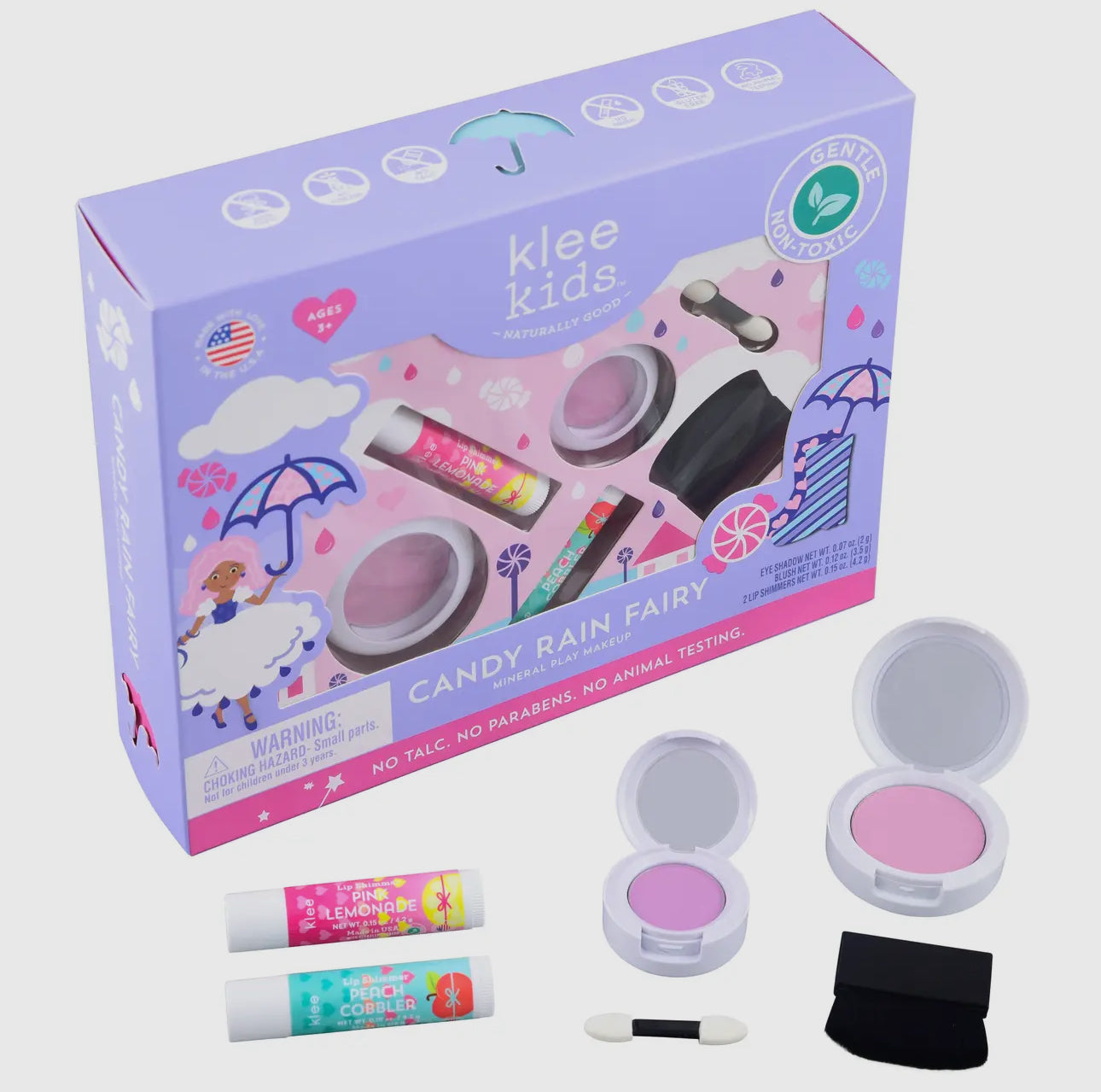 Klee Kids Natural Play Makeup Kit 4pc- Candy Rain Fairy