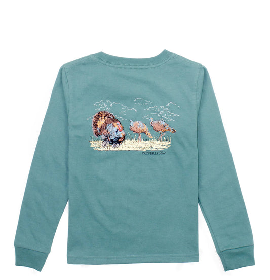 Boys Turkey Hunt LS Marine Green