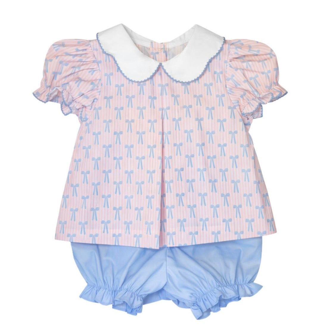 Isabelle Pleat Bloomer Set, Boots and Bows
