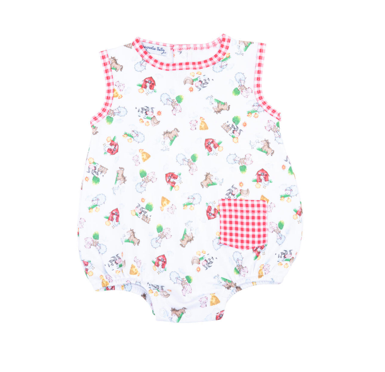 Down on the Farm Printed Sleeveless Boy Bubble