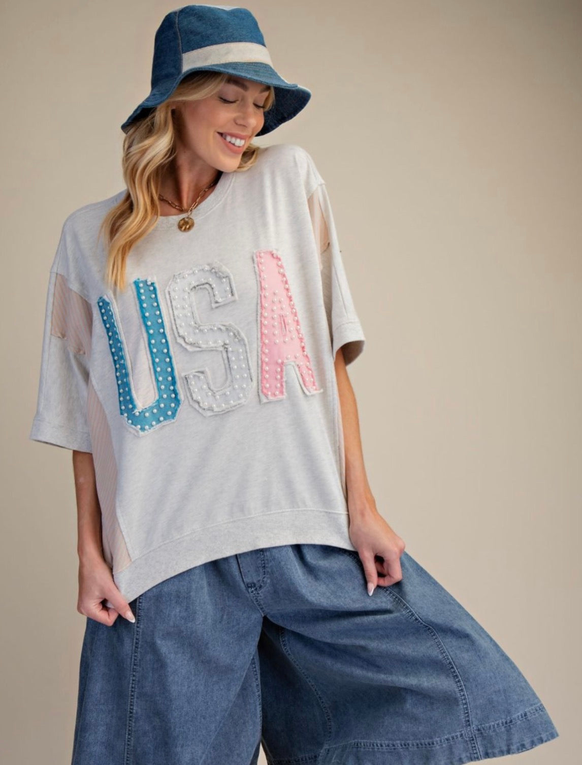 USA PATCH WASHED TERRY TOP