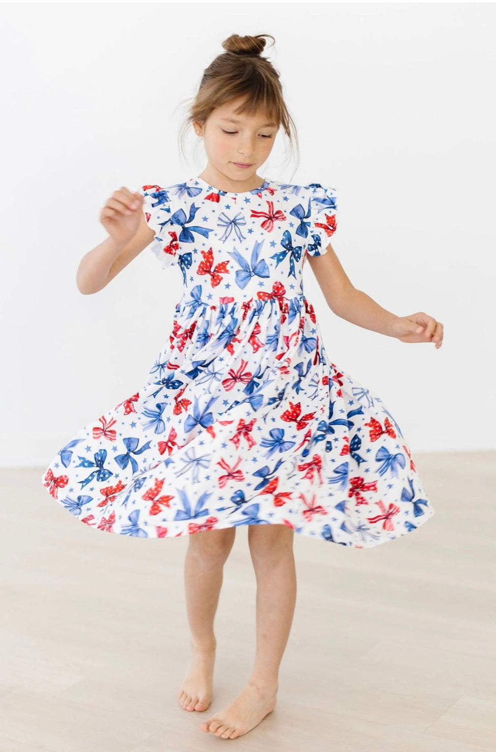 Born to Sparkle Flutter Sleeve Twirl Dress