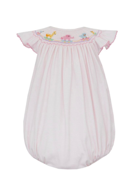 TOY PARADE GIRL´S - Pink knit gingham angel wing bishop bubble