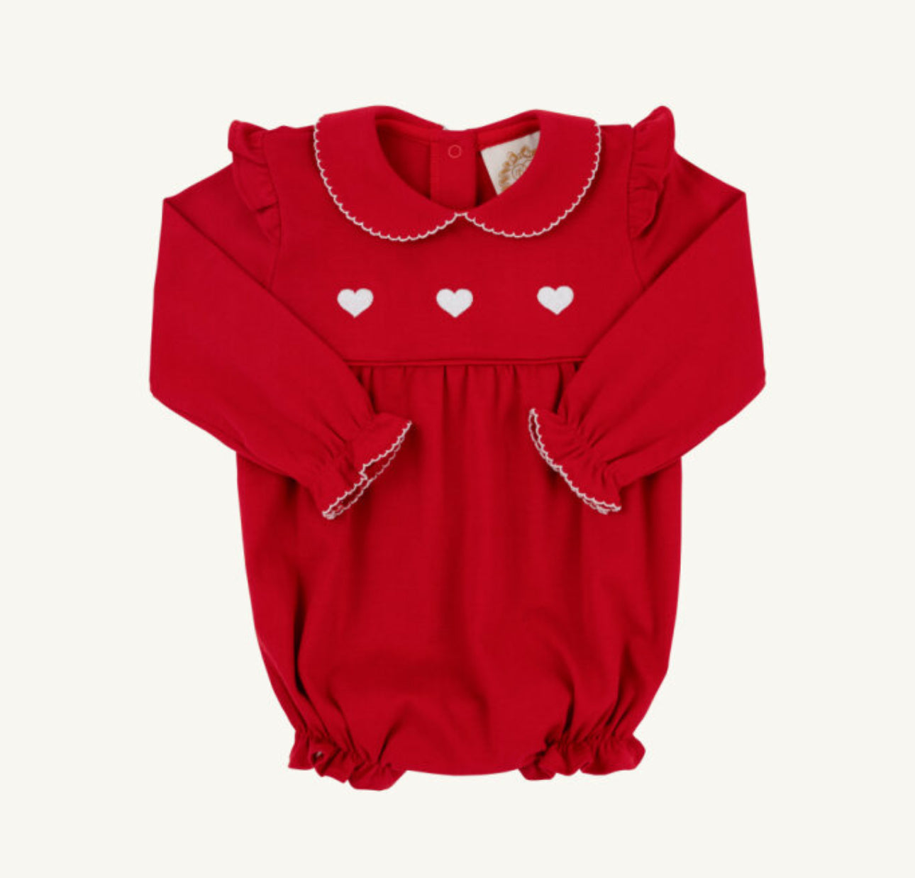 Long Sleeve Biltmore Bubble- Richmond Red/Worth Ave White/Hearts