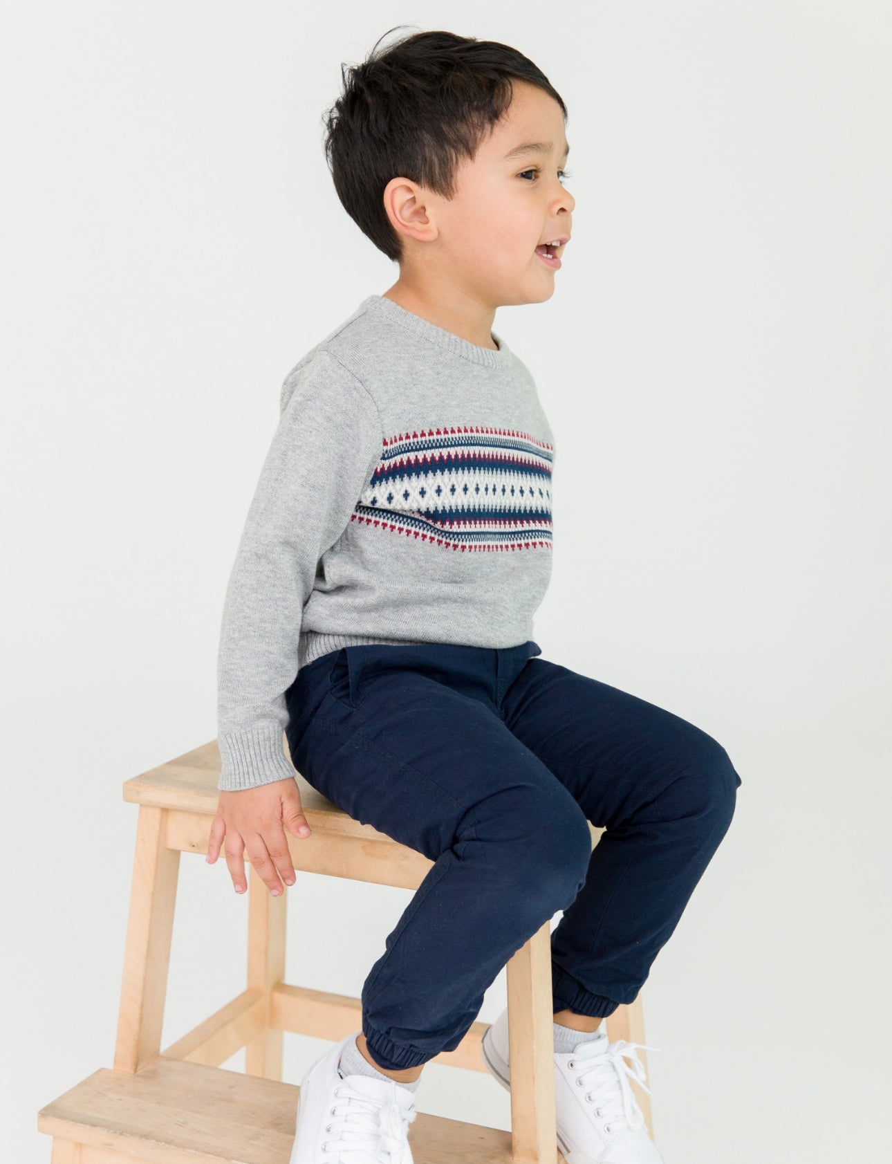 Knit Crewneck Sweater, Cozy Fair Isle