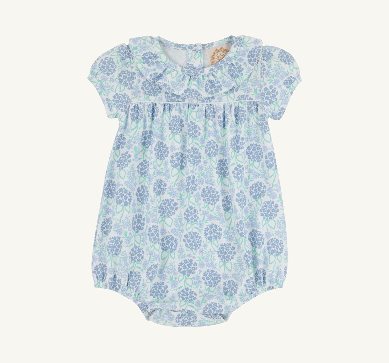 Ramona Ruffle Bubble-PIMA- Handful of Hydrangeas/Worth Ave White