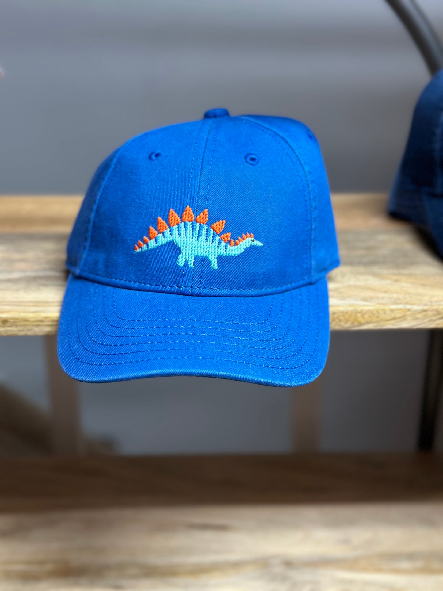 Kids Stegosaurus Baseball Hat- Cobalt Blue