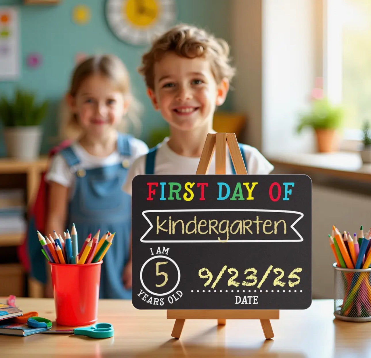 First and Last Day of School Photo Sharing Chalkboard Signs