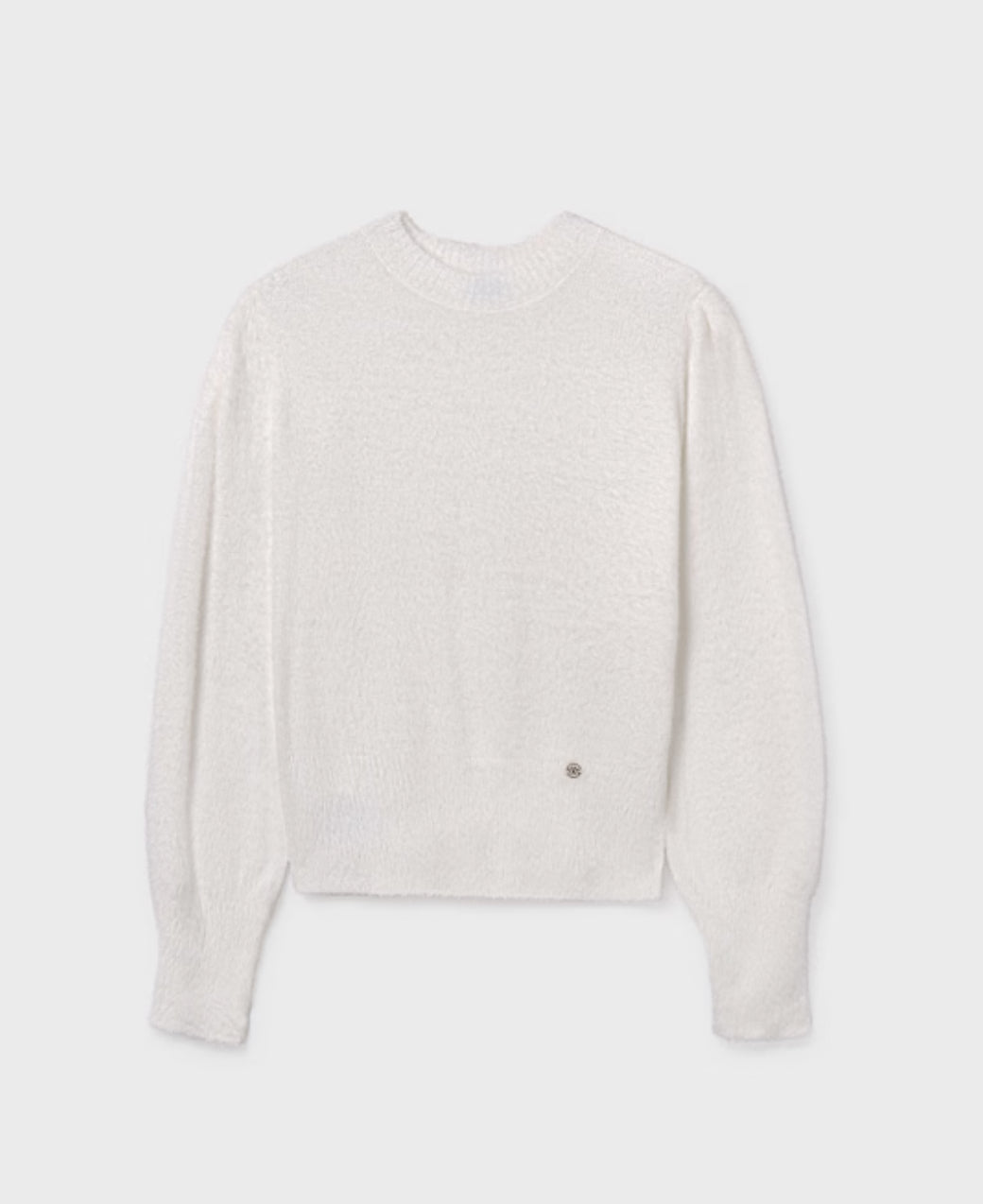 Girl Faux Fur Sweater-Ecru