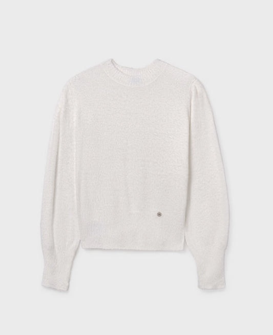 Girl Faux Fur Sweater-Ecru