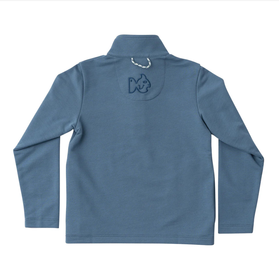 Sporty Snap Pullover in Bluefin Blue