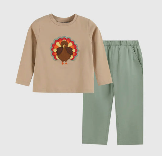 Light Brown Turkey Shirt and Sage Green Pants