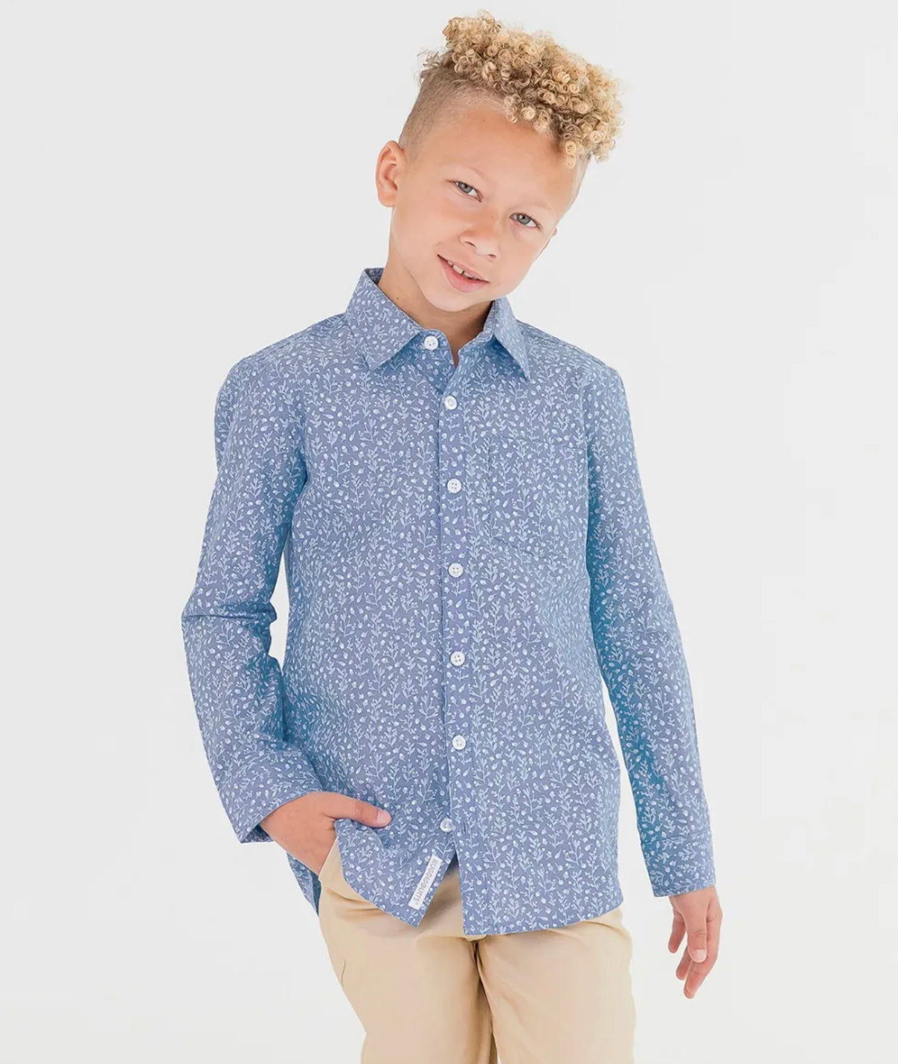 Woodland Berry Frost Long Sleeve Button Down Shirt