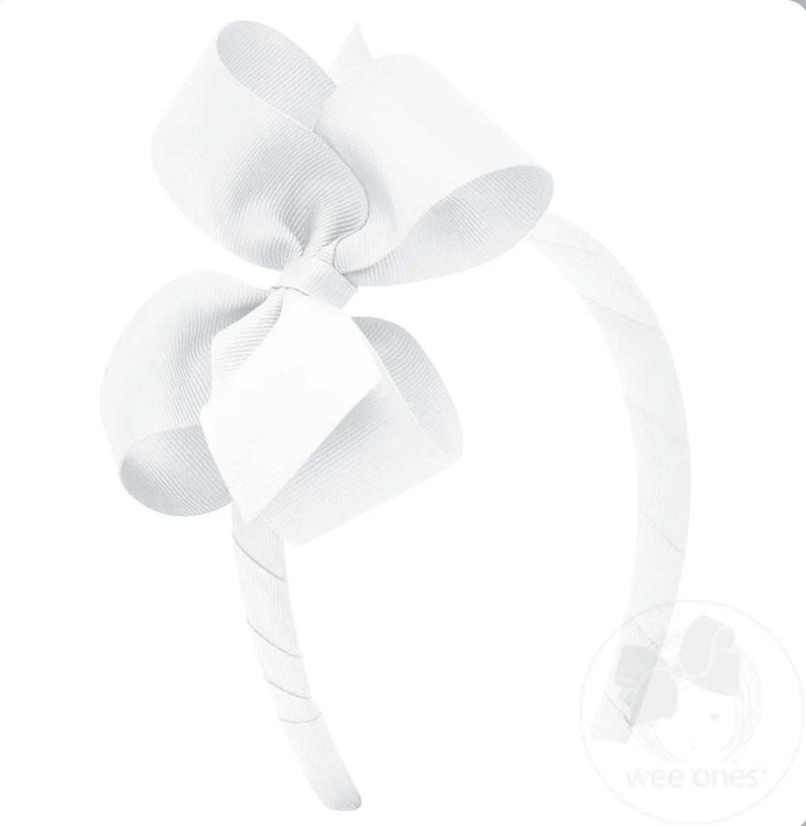 Medium Classic Grosgrain Hair Bow Headband *multiple colors*