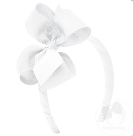 Medium Classic Grosgrain Hair Bow Headband *multiple colors*