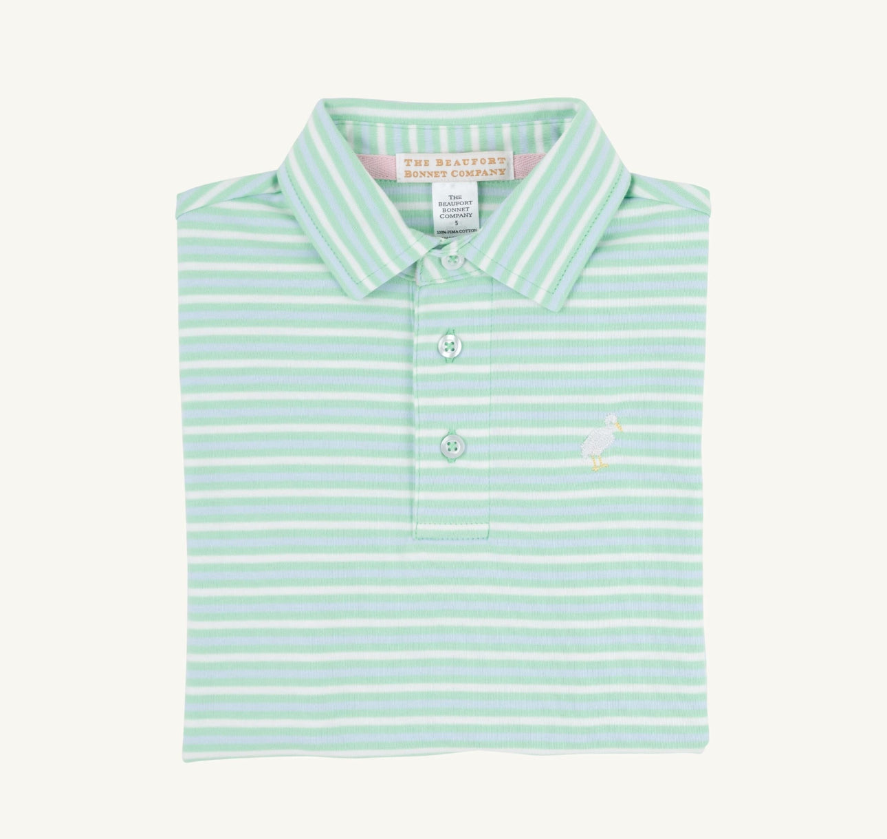 Prim and Proper Polo, SS Pima- Sumner County Stripe (Grace Bay Green)/Multicolor