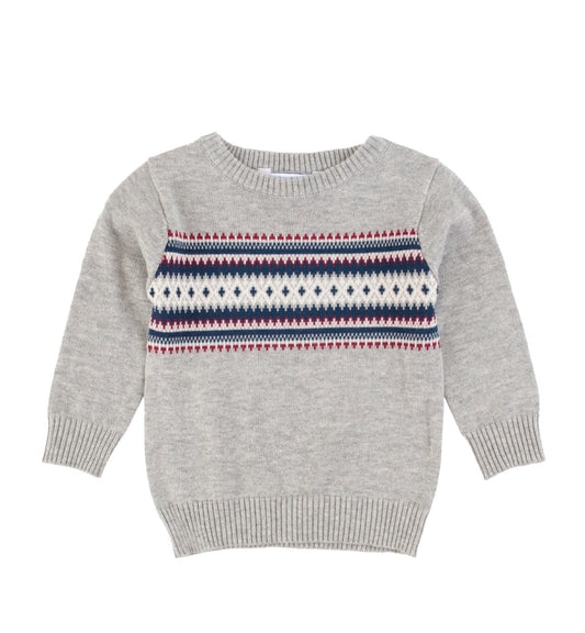 Knit Crewneck Sweater, Cozy Fair Isle