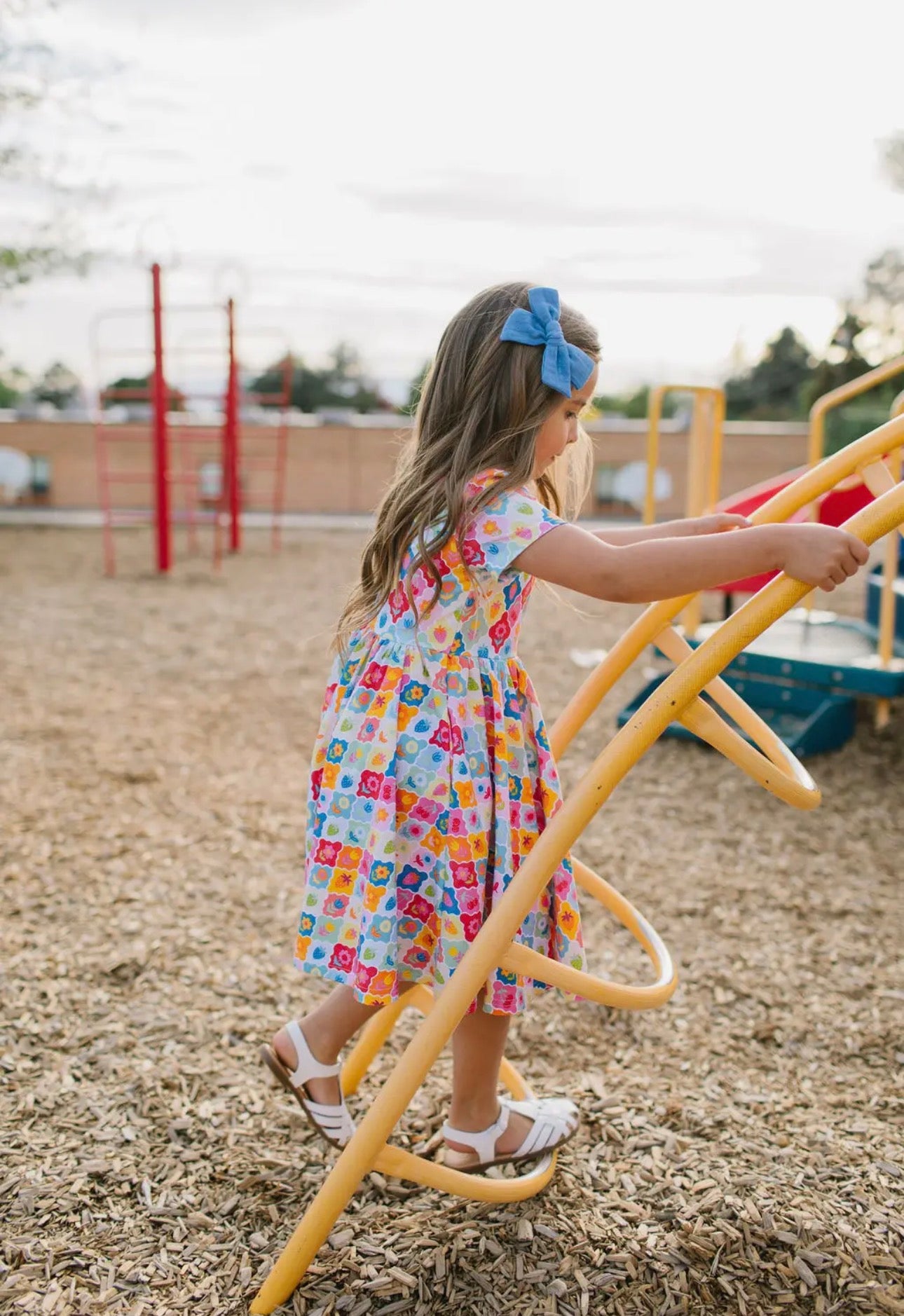 Classic Twirl Dress in Sunshine Tile
