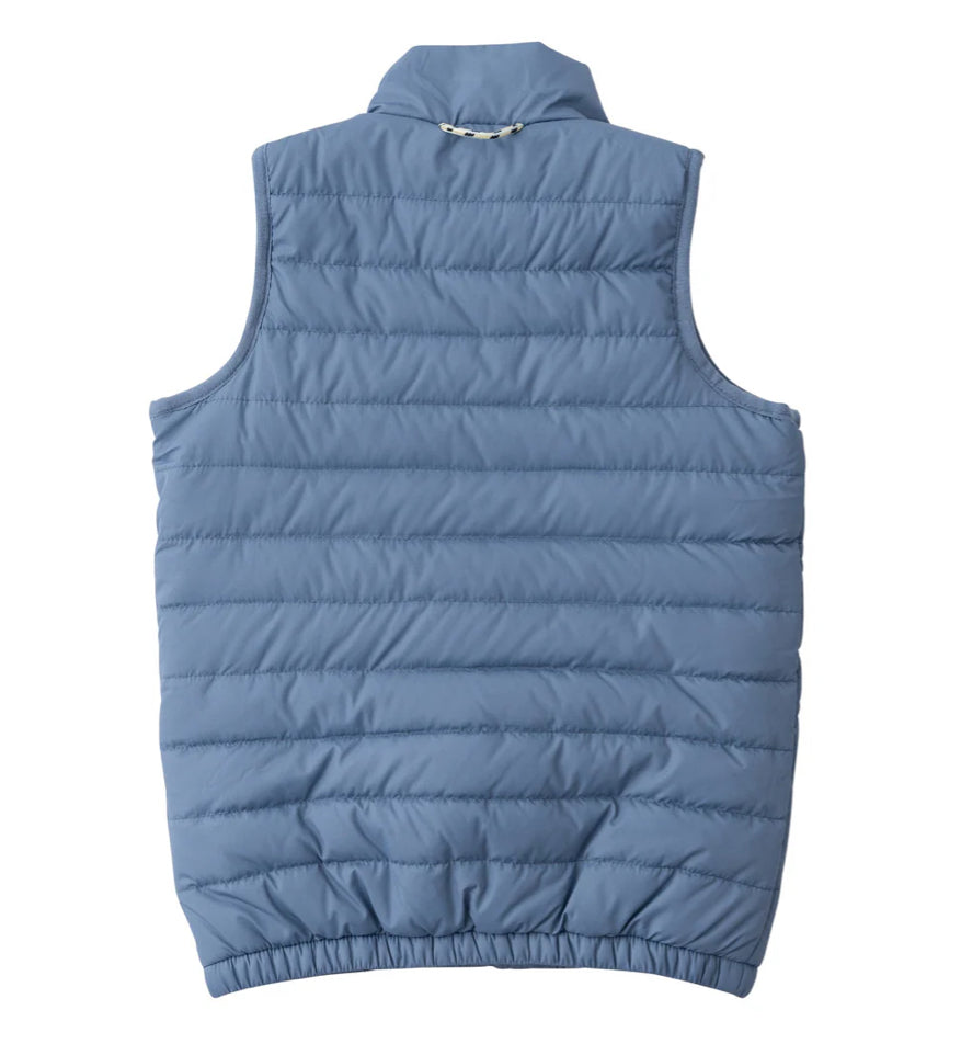 Kid’s Puffer Vest in Bluefin Blue with Big Eye Tuna Print Liner