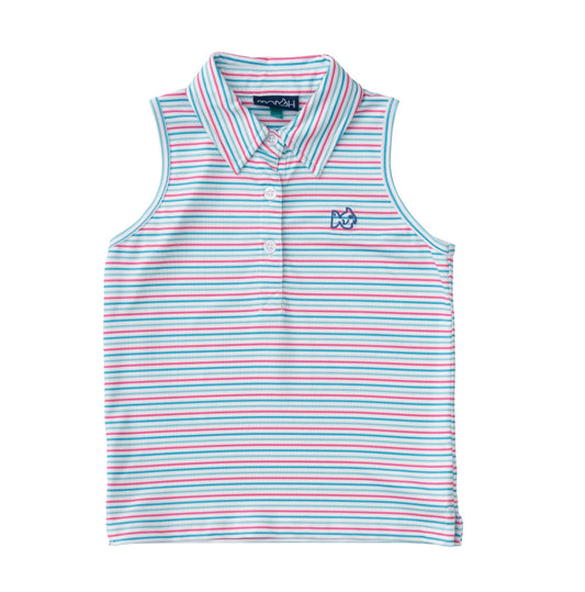 Sleeveless Pro Performance Polo-Candy Stripe