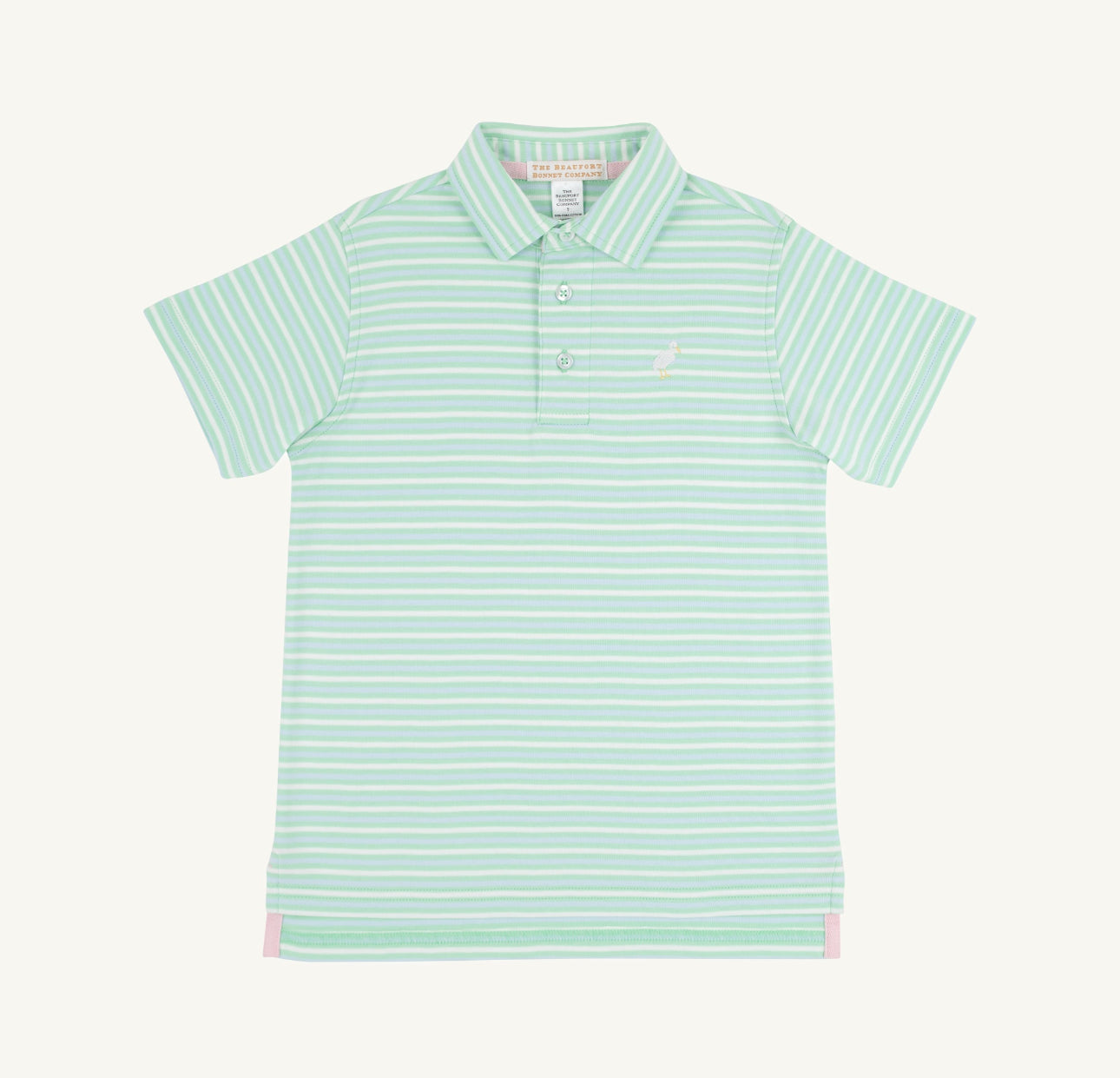 Prim and Proper Polo, SS Pima- Sumner County Stripe (Grace Bay Green)/Multicolor
