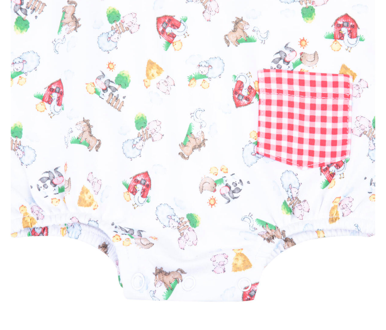 Down on the Farm Printed Sleeveless Boy Bubble