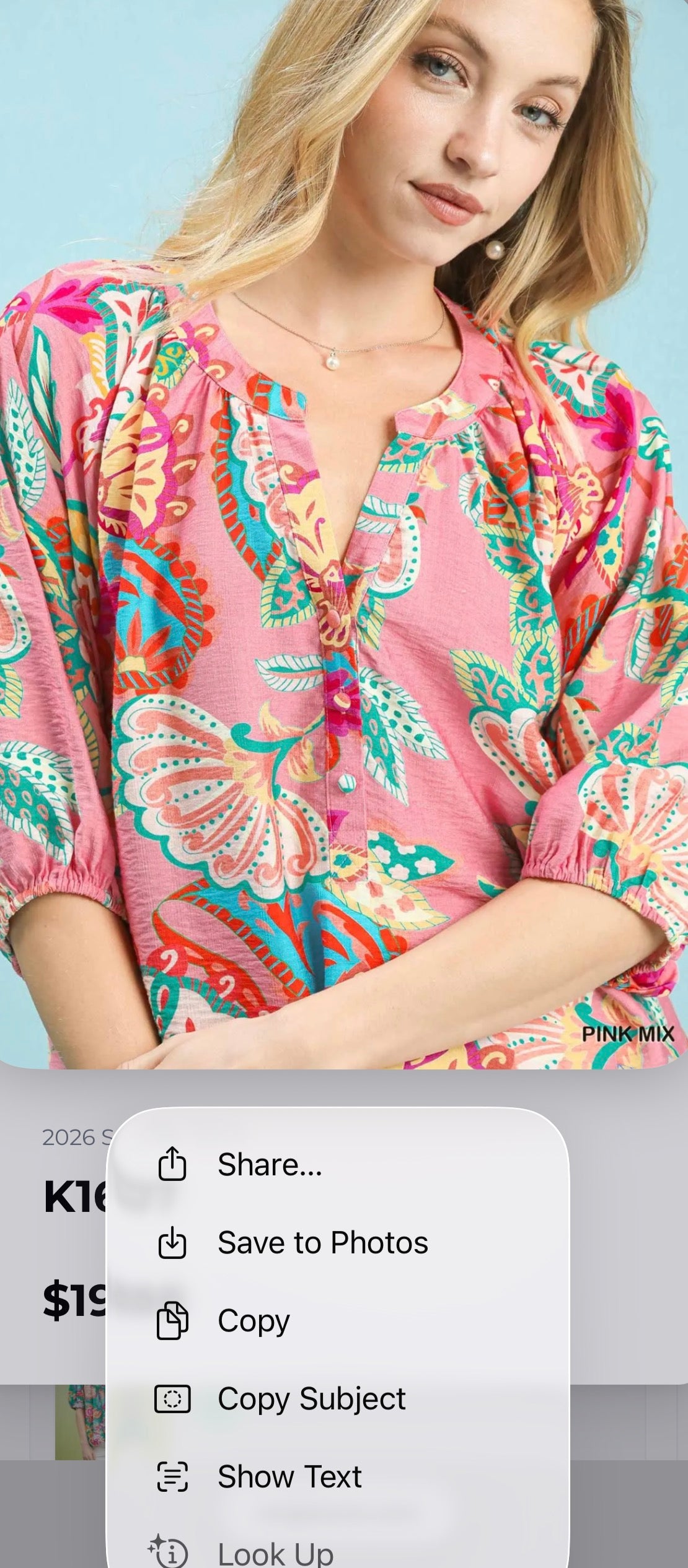 Pink Mix- Paisley Print V-neck Top