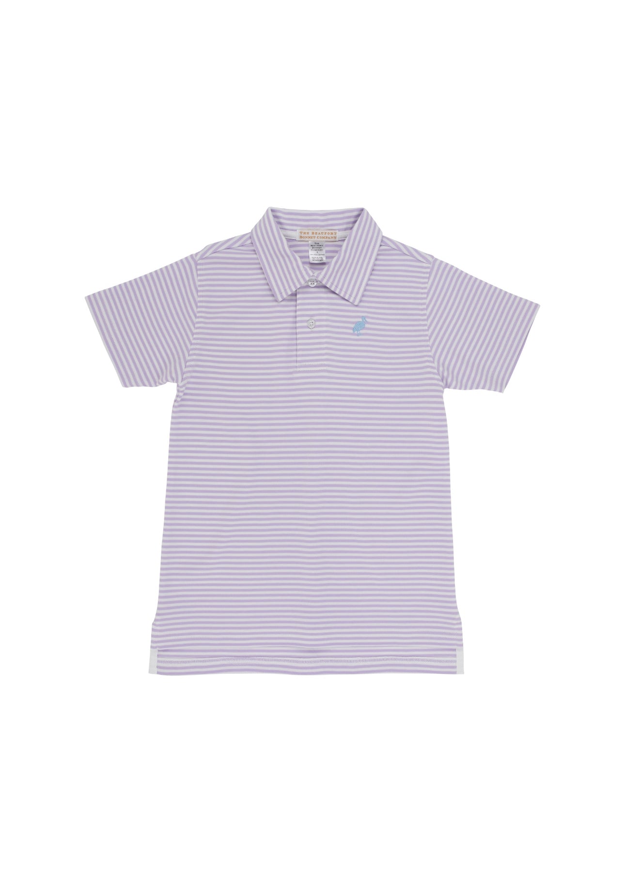 Prim and Proper Polo SS Pima-Lauderdale Lavender Stripe, Beale Street Blue