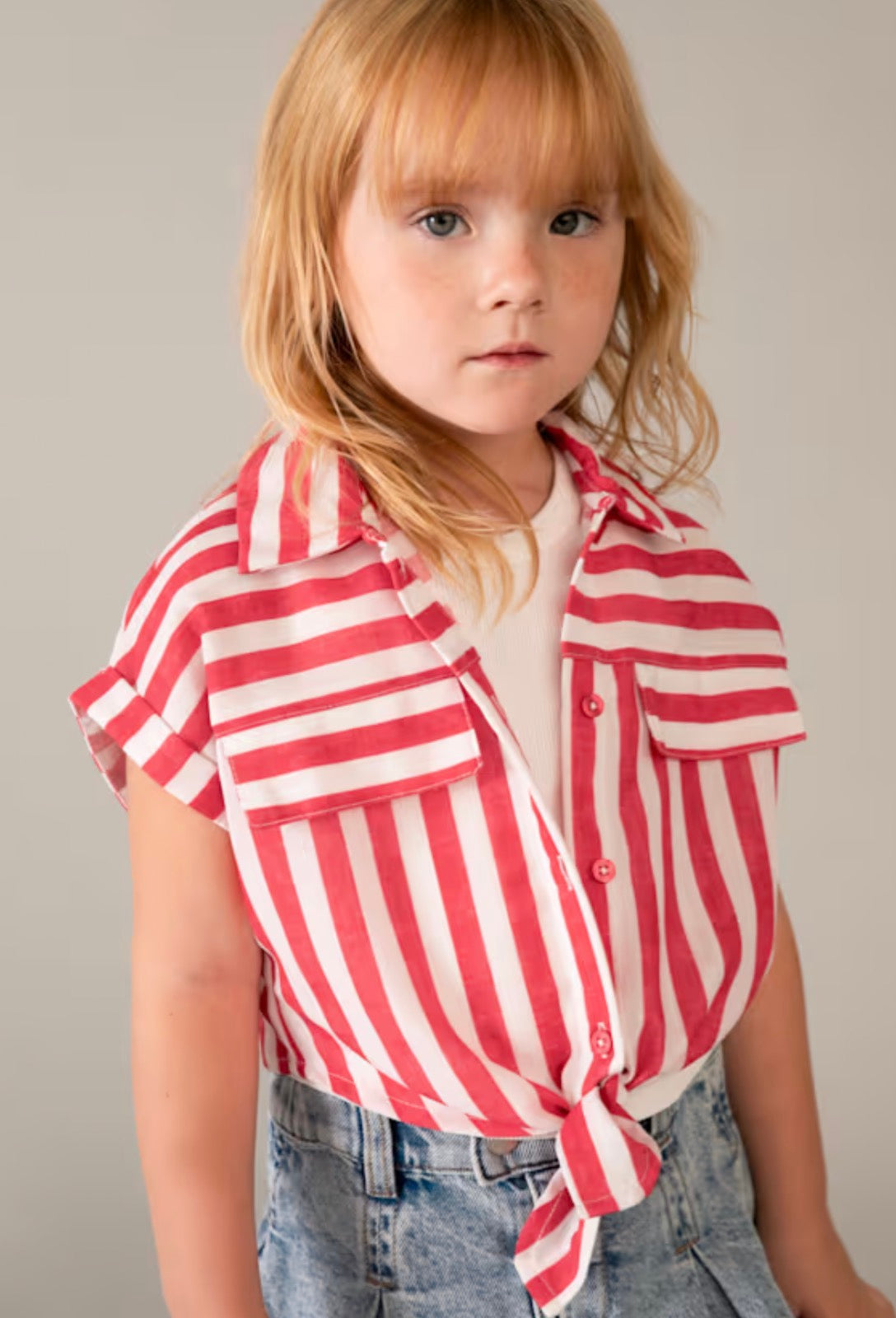 Persimmon-Girl Printed Shirt with Top