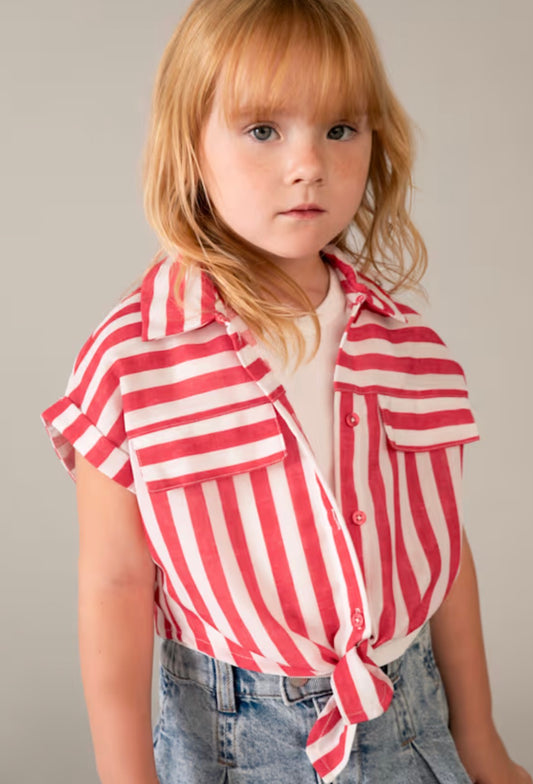 Persimmon-Girl Printed Shirt with Top