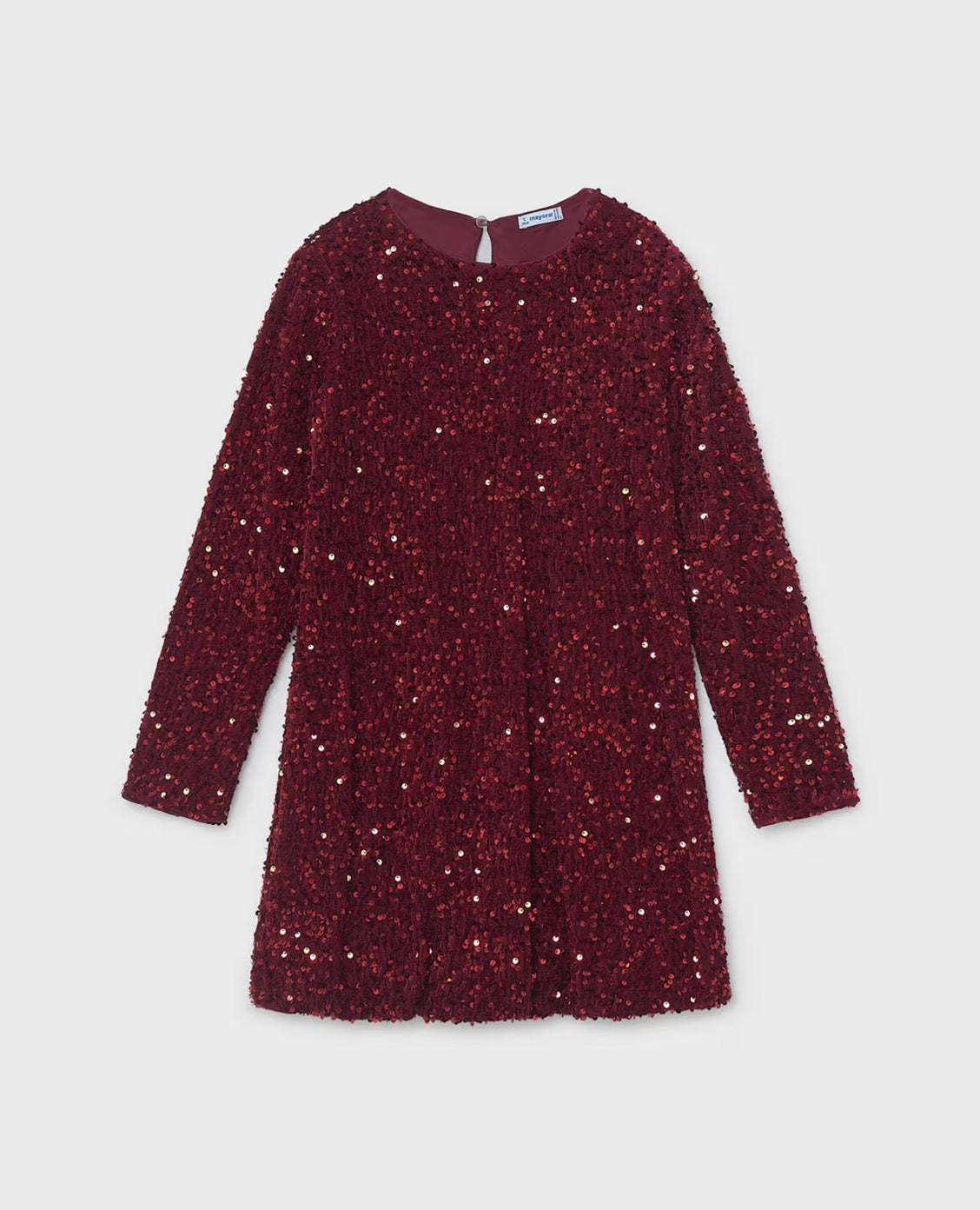 Maroon-Girl Velvet Sequin Dress