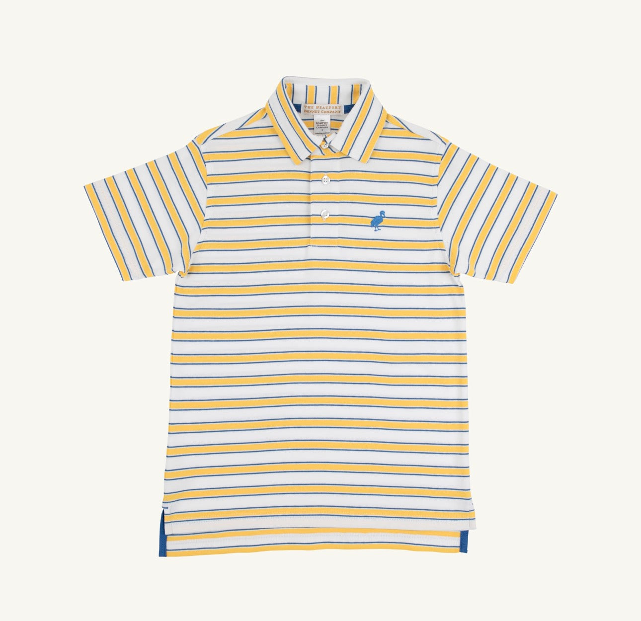 Prim and Proper Polo- Lake Claire Lines/Wood Boat Blue