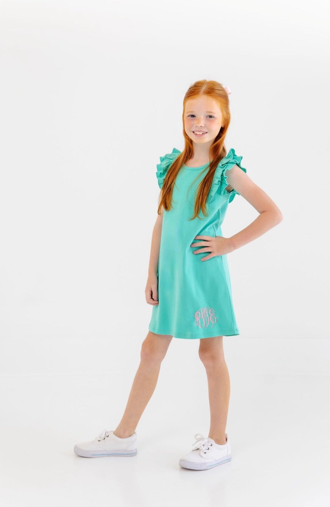 Ruehling Ruffle Dress- Turks Teal