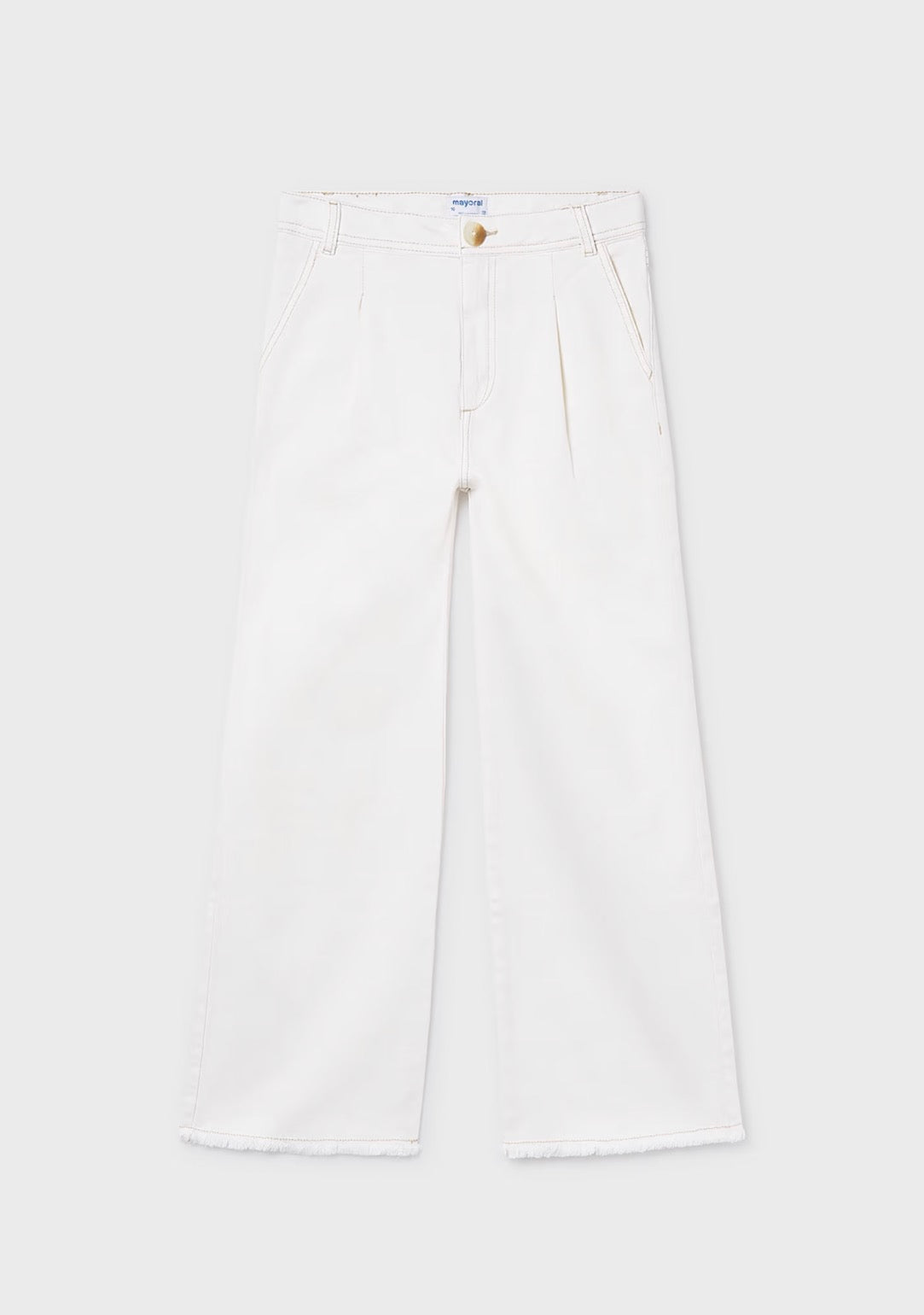Natural- Girls Twill Pants