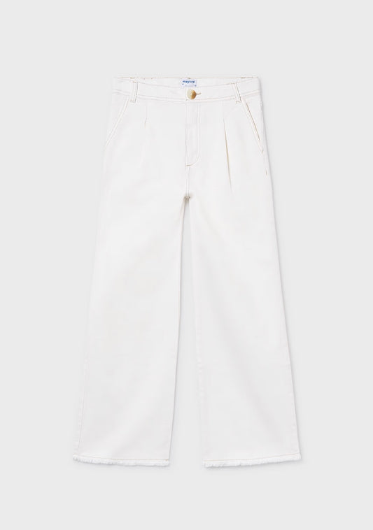 Natural- Girls Twill Pants