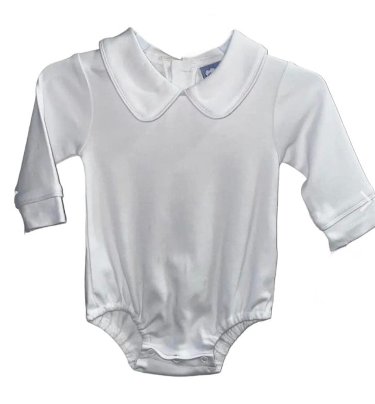Boys White Long Sleeve Onesie
