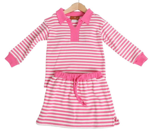 Isabelle Skort Set–Pink Stripe