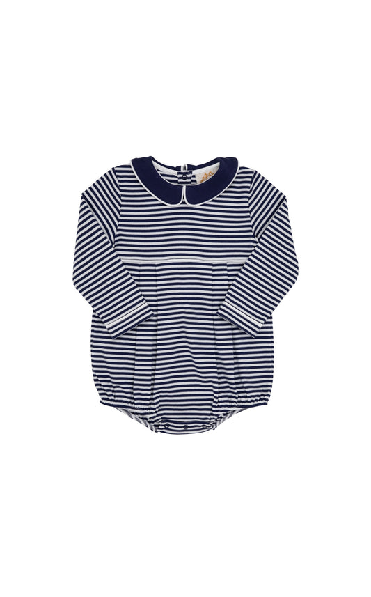 Long Sleeve Bradford Bubble, Nantucket Navy Stripe