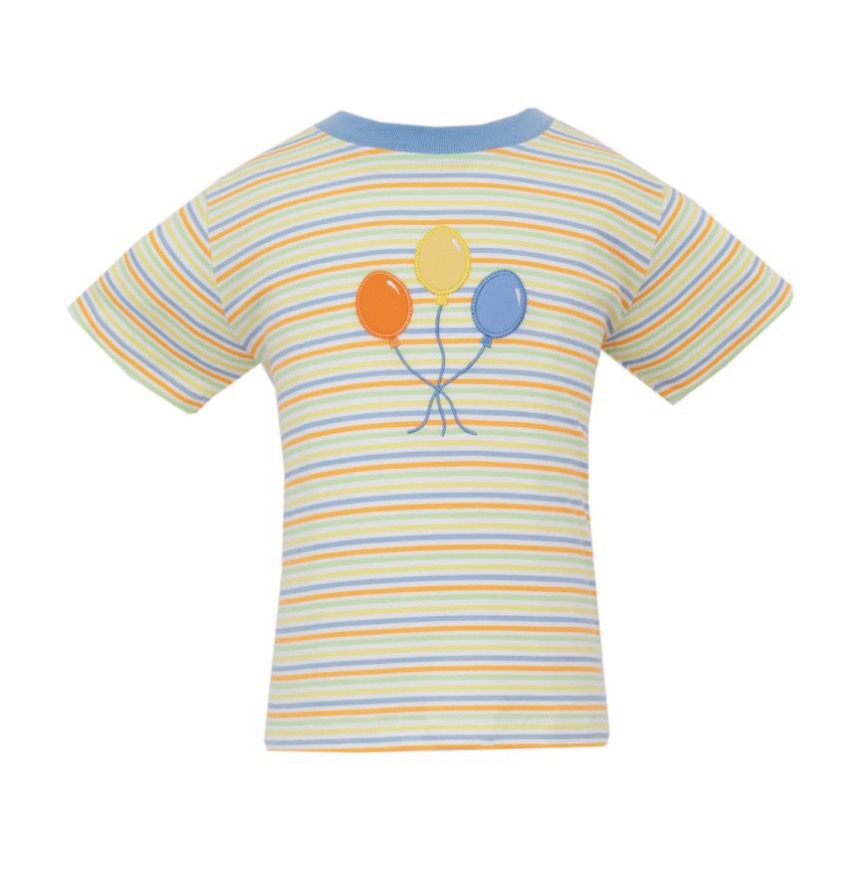 BALLOONS BOY´S- Blue orange multi color knit stripe T-shirt