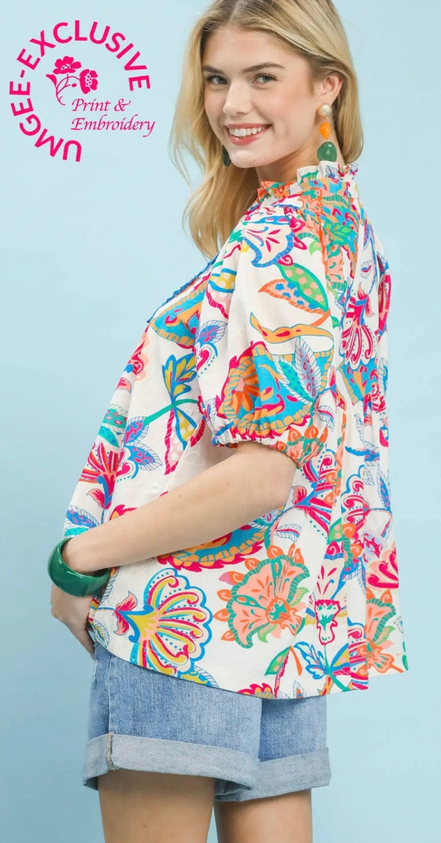 Cream Mix- Paisley Print Top