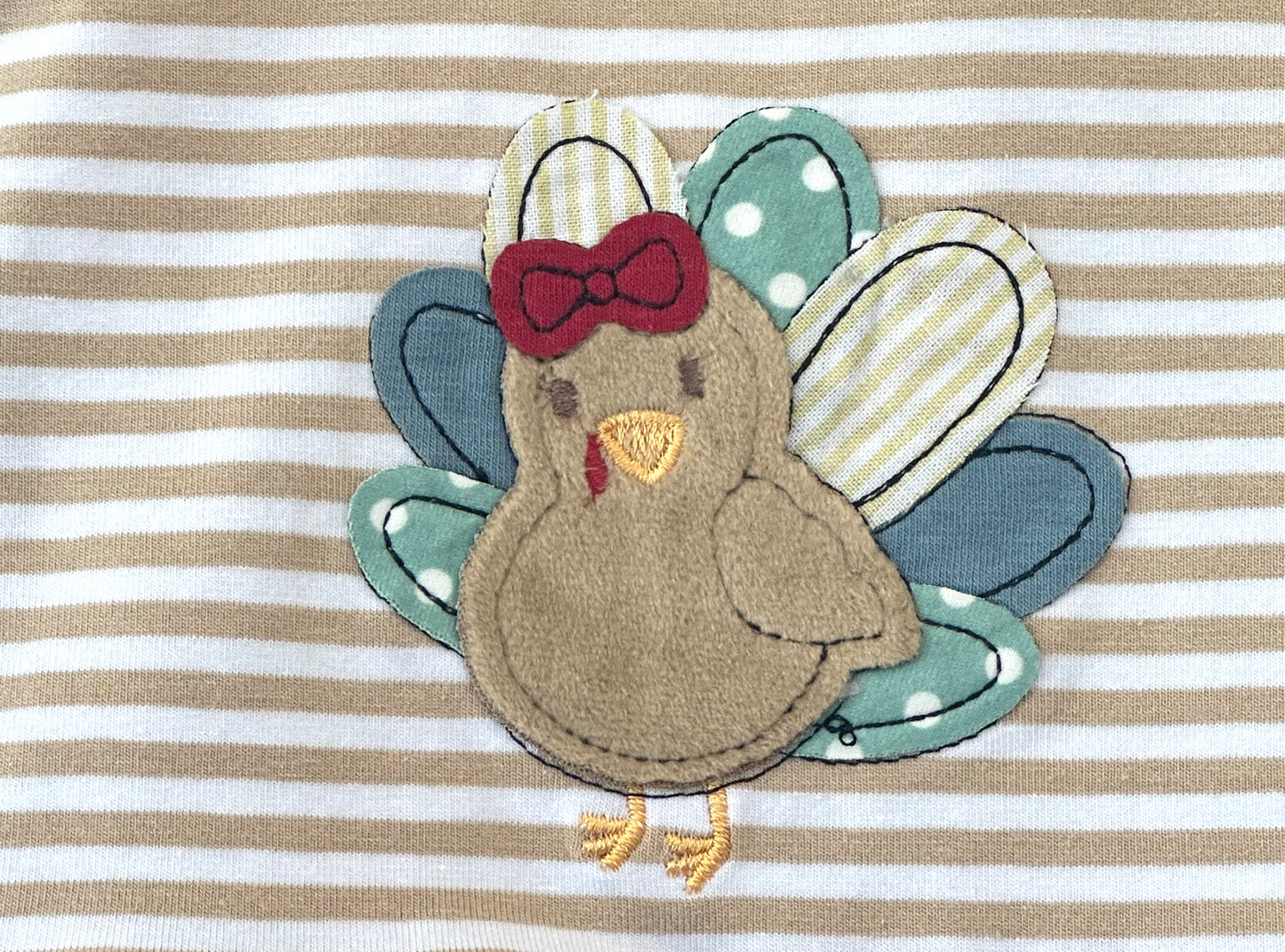 Turkey Appliqué Girls Bloomer Set