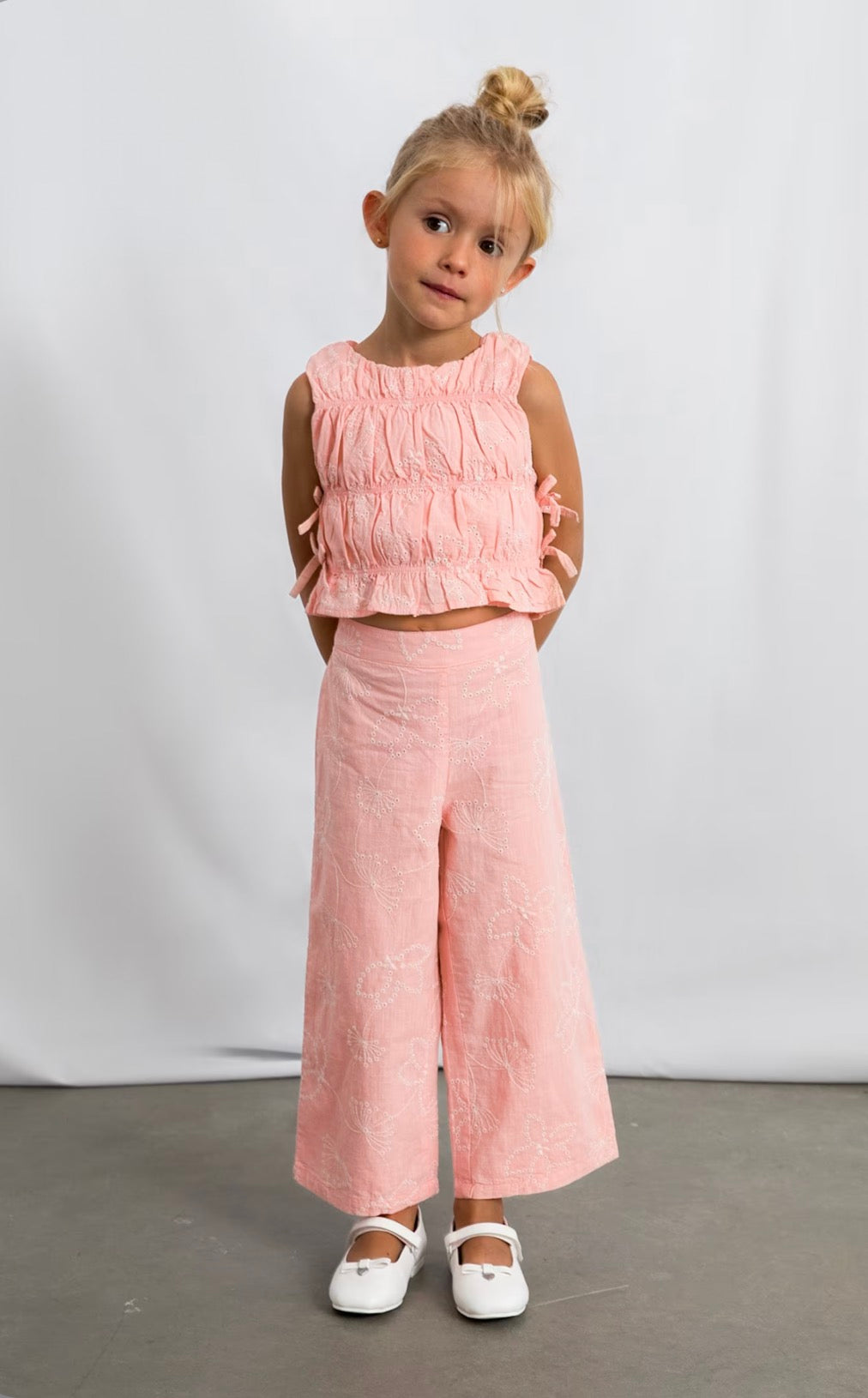 Blossom- Girl Pants and Ruched Top Set