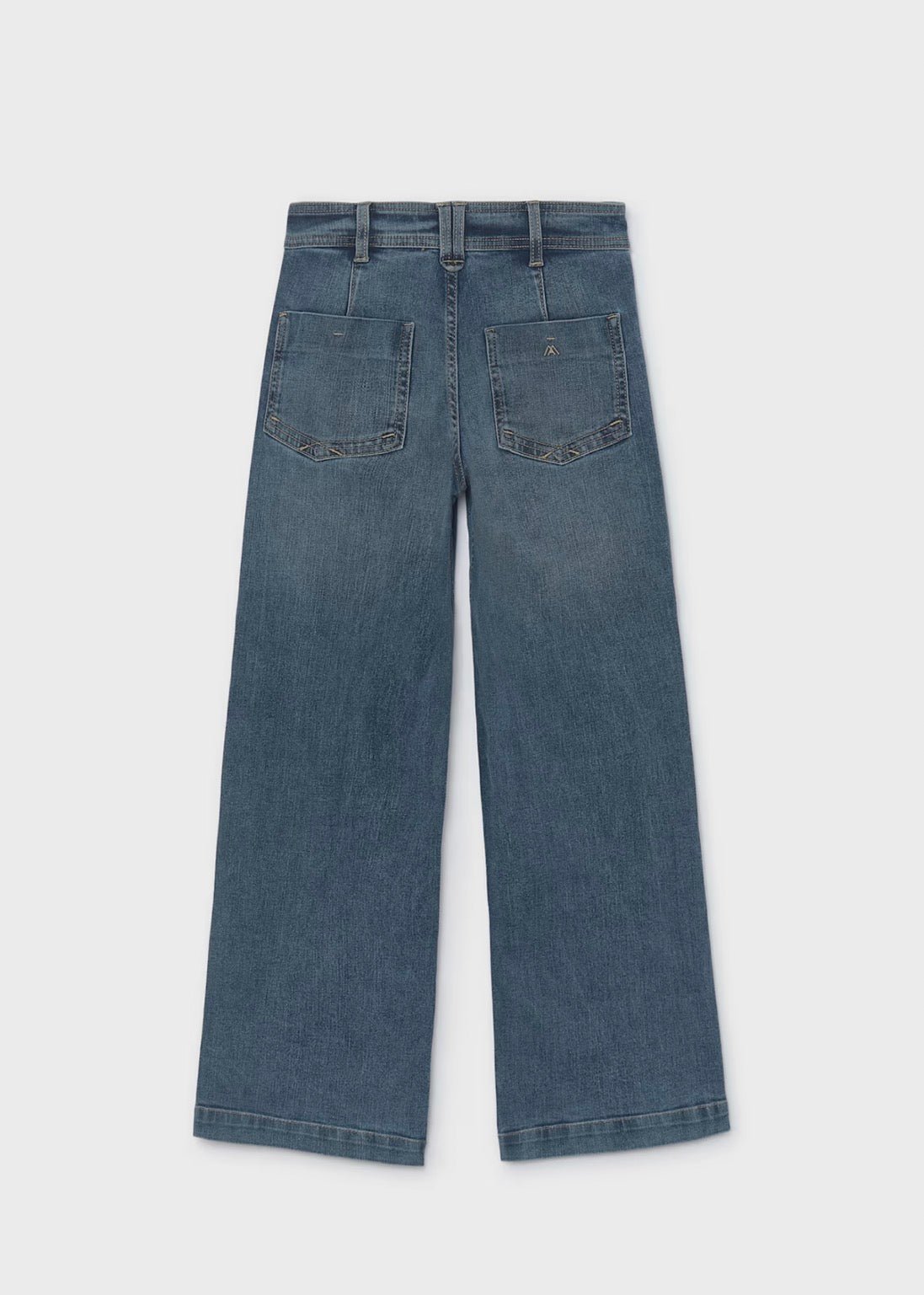 Medium Denim-Girl Wide Leg Jeans