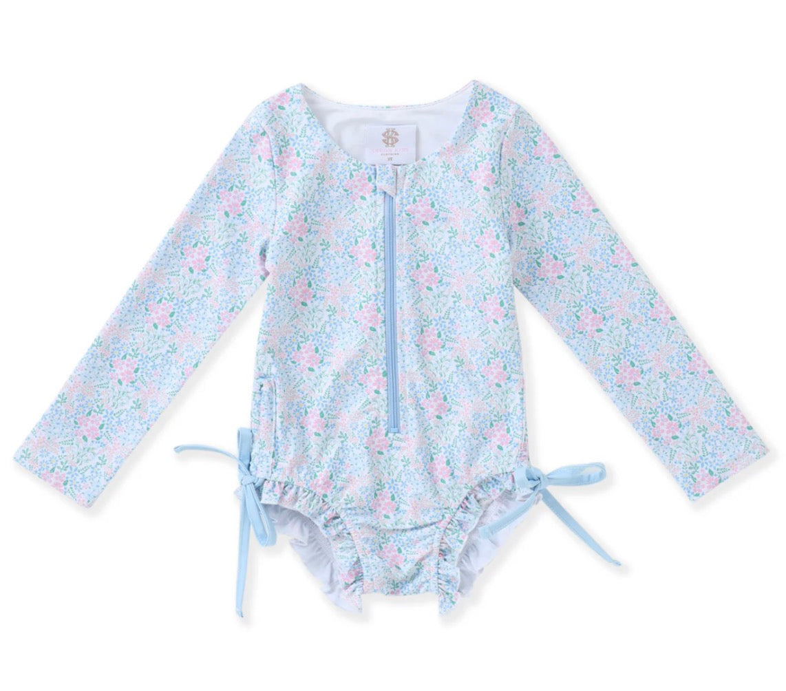 Ditsy Floral L/S Rash Guard Swim One Piece