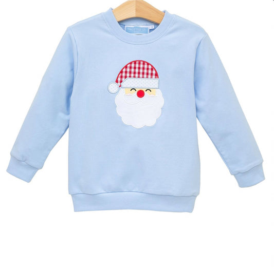 French Terry Pullover- Santa (Light Blue)