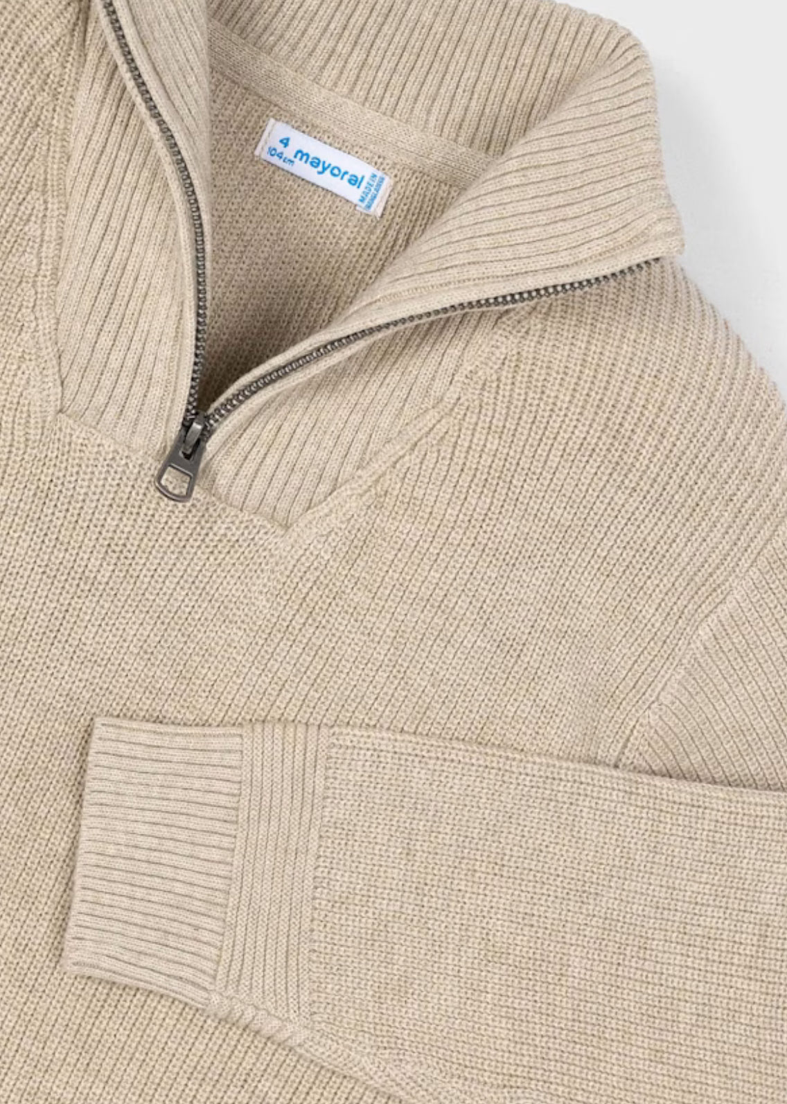 Boy Quarter Zip Sweater- Chai Heather