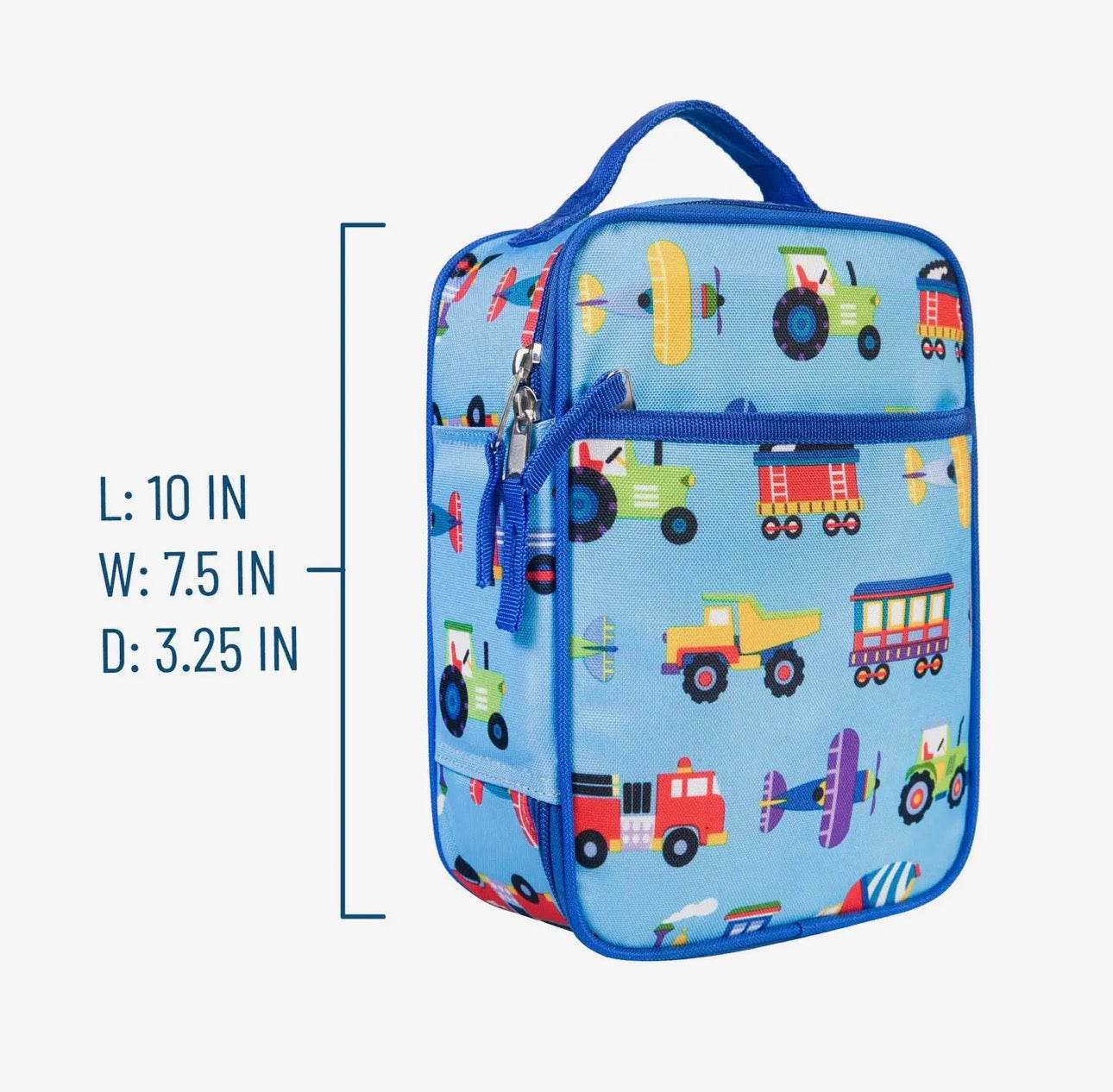 Trains, Planes, and Trucks Recycled Eco Lunch Bag