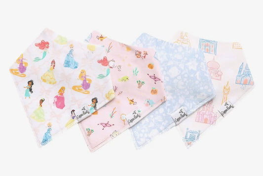 Disney Princess- 4 Pack Baby Bandana Bibs